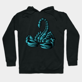 Blue Scorpion, Tribal Art Style Hoodie